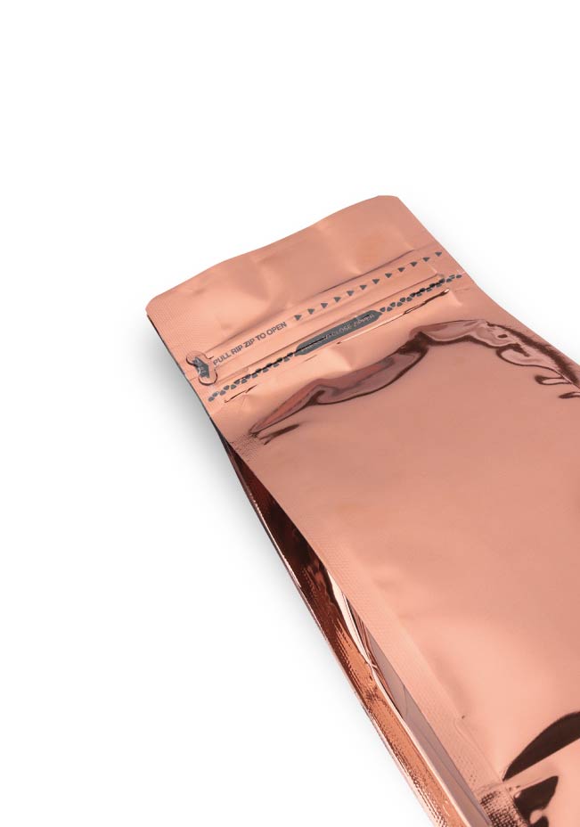 OTTO&ONE bronze flat-bottom pouch with zip – zip detail view