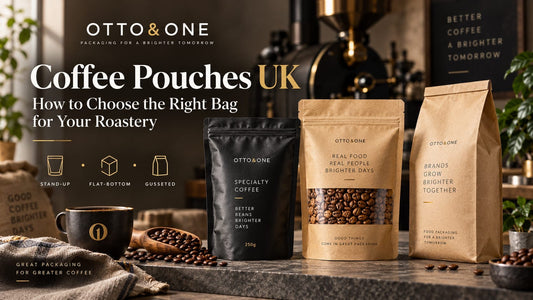 Coffee pouches for UK roasters including stand-up, flat-bottom and gusseted bags