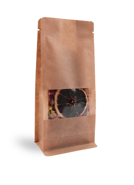 Windowed Kraft Flat Bottom Packaging