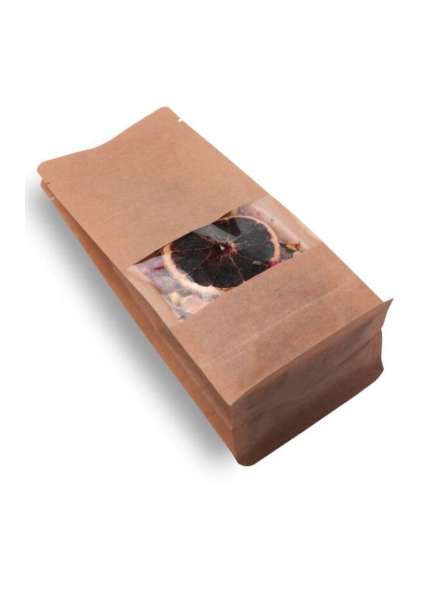 Windowed Kraft Flat Bottom Packaging