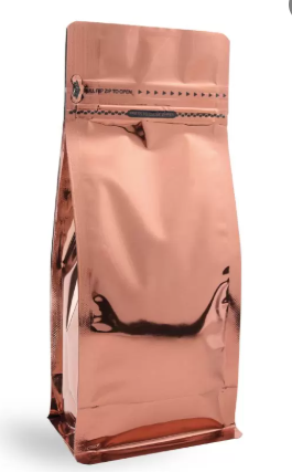 Bronze Metalized Flat Bottom Packaging with Zip-Lock