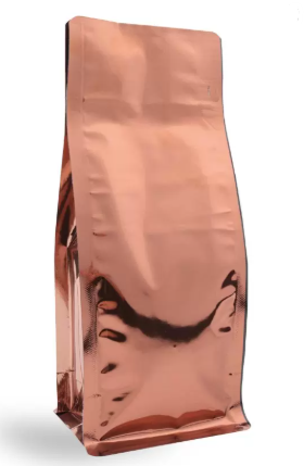 Bronze Metalized Flat Bottom Packaging with Zip-Lock