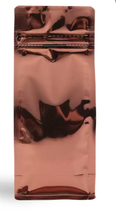 Bronze Metalized Flat Bottom Packaging with Zip-Lock