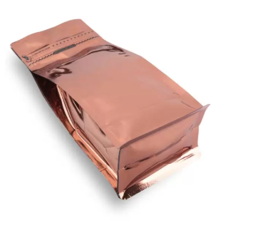 Bronze Metalized Flat Bottom Packaging with Zip-Lock