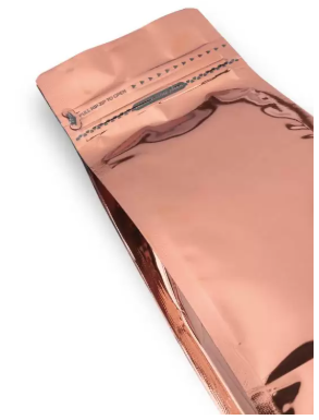 Bronze Metalized Flat Bottom Packaging with Zip-Lock