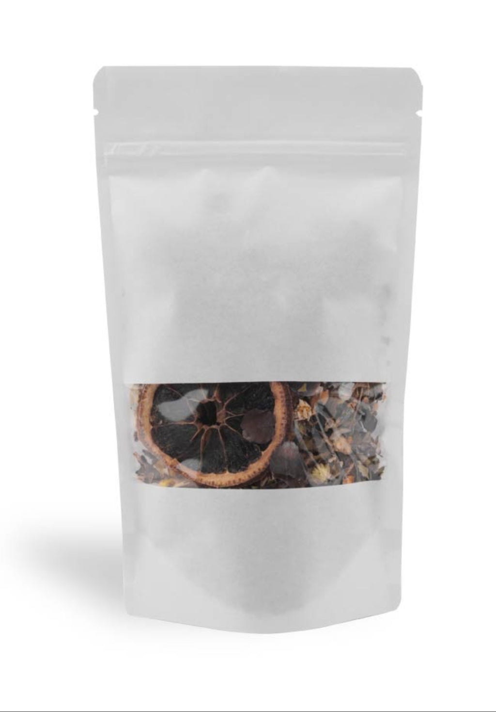 Windowed White Kraft POUCH  With Zip