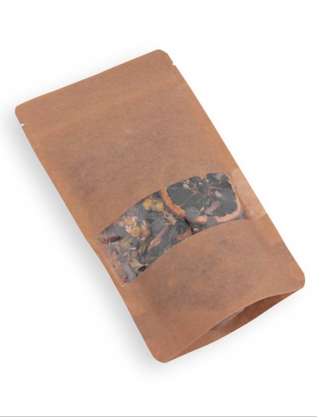 Windowed Kraft Stand-Up Pouch With Zip