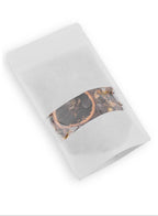 Windowed White Kraft POUCH  With Zip