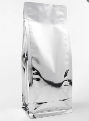 Grey Metalized Flat Bottom Packaging
