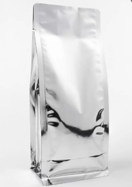Grey Metalized Flat Bottom Packaging