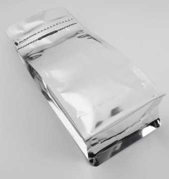 Grey Metalized Flat Bottom Packaging with Zip-Lock