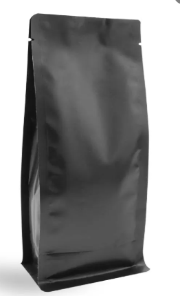 Matte Black Metalized Flat Bottom Packaging