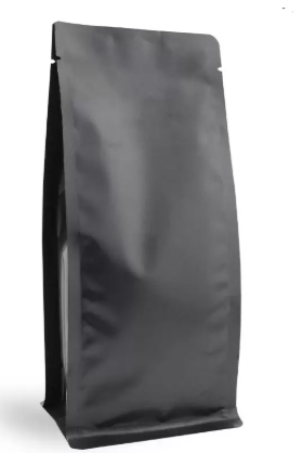 Matte Black Metalized Flat Bottom Packaging
