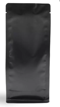 Matte Black Metalized Flat Bottom Packaging