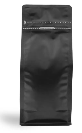 Matte Black Metalized Flat Bottom Packaging with Zip-Lock