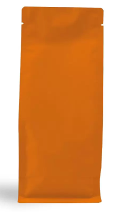 Matte Orange Metalized Flat Bottom Packaging