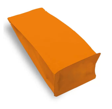 Matte Orange Metalized Flat Bottom Packaging