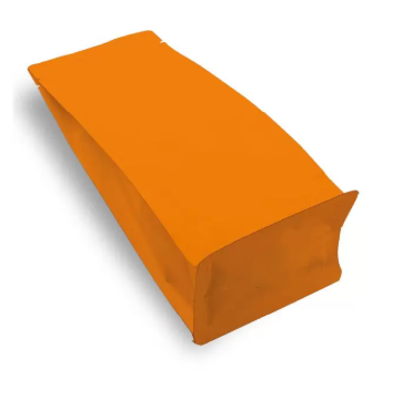 Matte Orange Metalized Flat Bottom Packaging with Zip-Lock