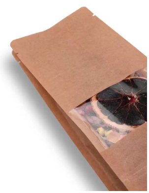 Windowed Kraft Flat Bottom Packaging