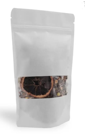 Windowed White Kraft Doypack