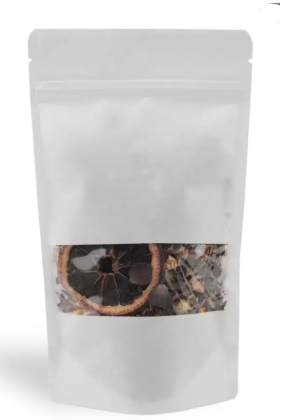 Windowed White Kraft Doypack