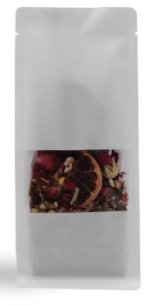 Windowed White Kraft Flat Bottom Packaging