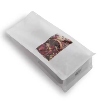 Windowed White Kraft Flat Bottom Packaging