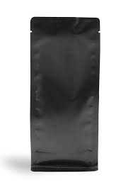 Matte Black Flat Bottom Pouch Without Zip, front view
