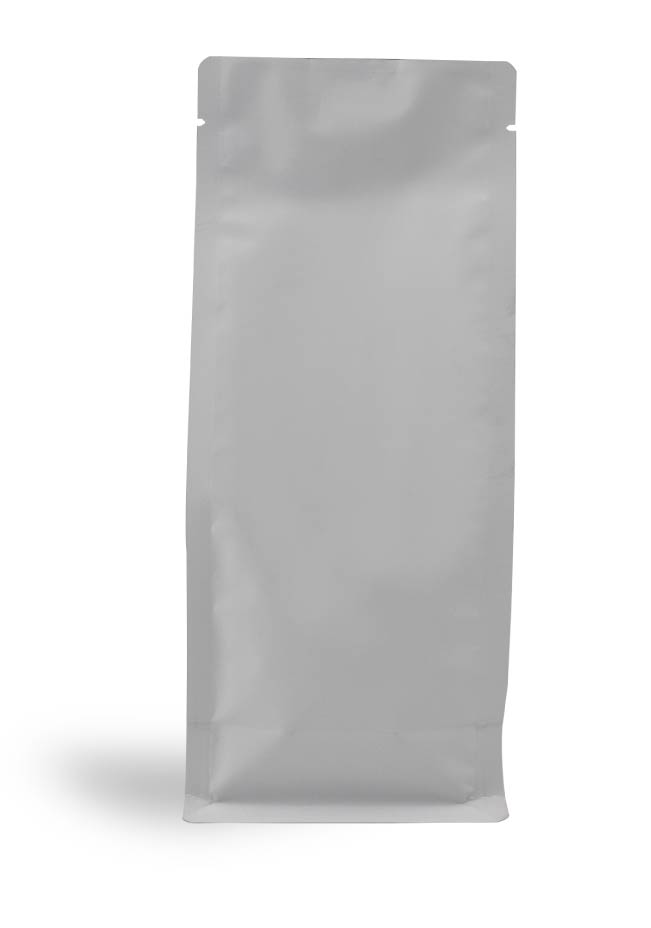 Matte White Flat Bottom Pouch Without Zip, front view