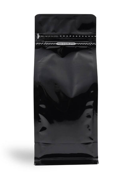 OTTO&ONE black flat-bottom pouch with zip – front view