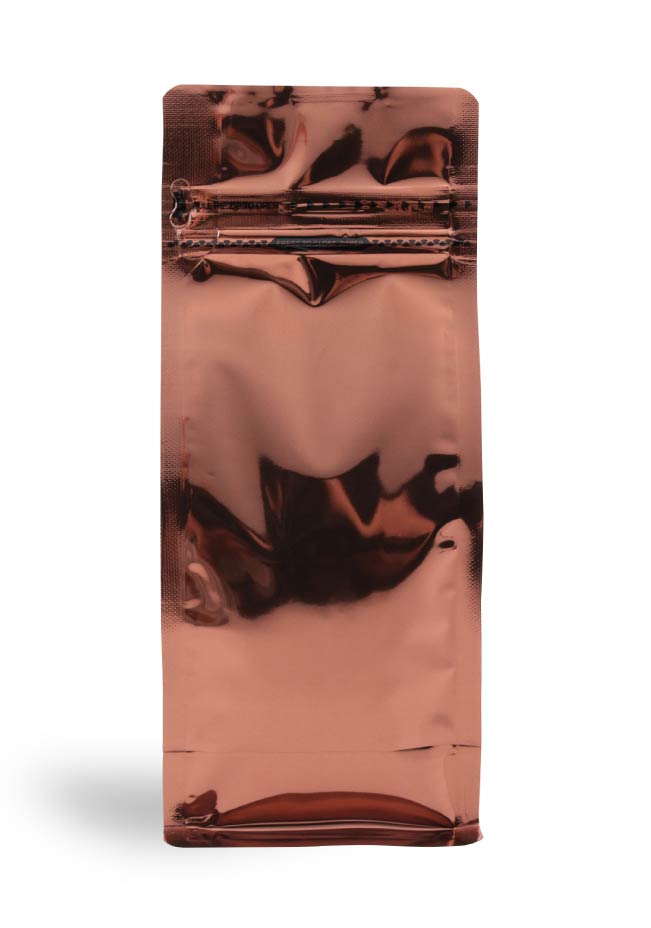 OTTO&ONE bronze flat-bottom pouch with zip – front view