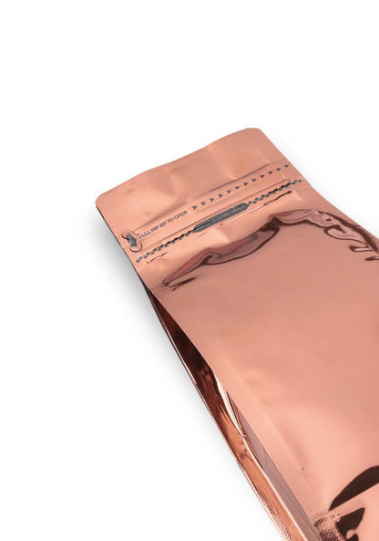 OTTO&ONE bronze flat-bottom pouch with zip – zip detail view