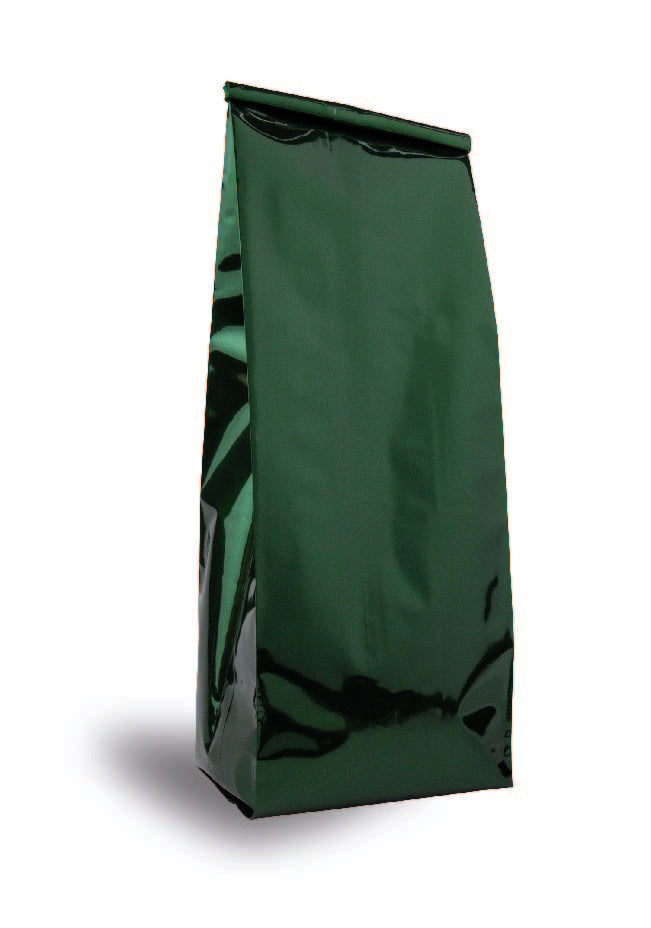 OTTO&ONE green gusseted pouch – standing angled view