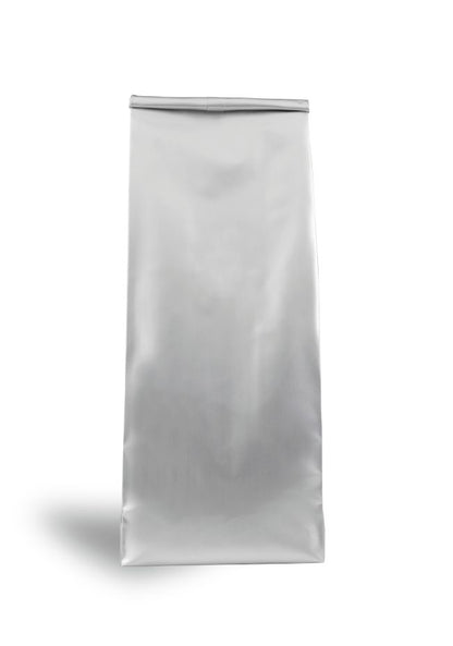 OTTO&ONE grey aluminium gusseted pouch – front view