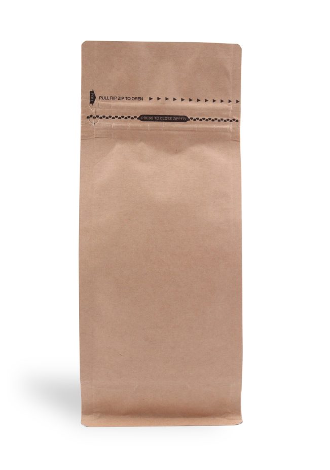 OTTO&ONE kraft flat-bottom pouch with zip – front view