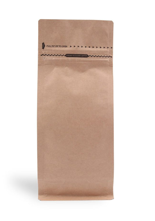 OTTO&ONE kraft flat-bottom pouch with zip – front view
