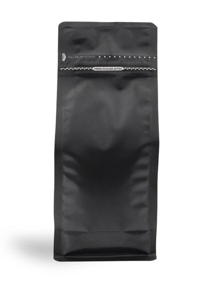 OTTO&ONE matte black flat-bottom pouch with zip – front view