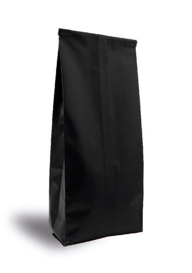 OTTO&ONE matte black gusseted pouch – standing angled view