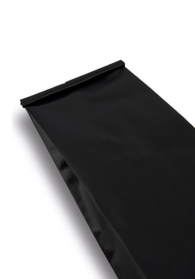 OTTO&ONE matte black gusseted pouch – top seal detail
