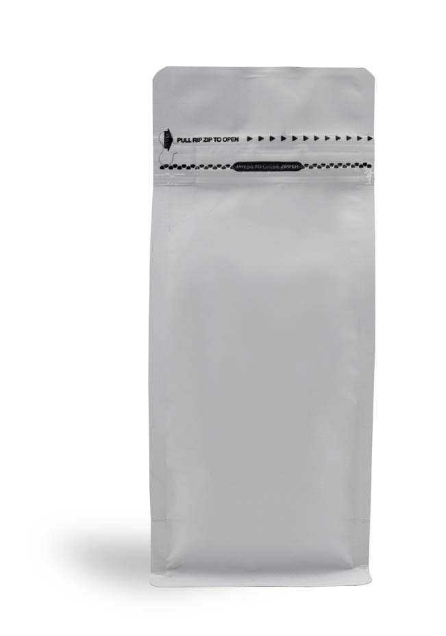 OTTO&ONE matte white flat-bottom pouch with zip – front view