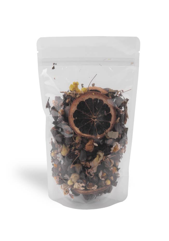 OTTO&ONE transparent stand-up pouch with zip – front view