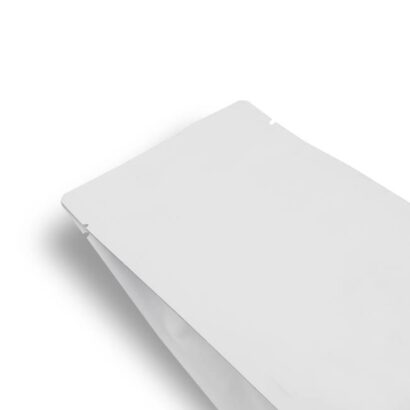 Matte White Flat Bottom With Valve But No Zip Closure