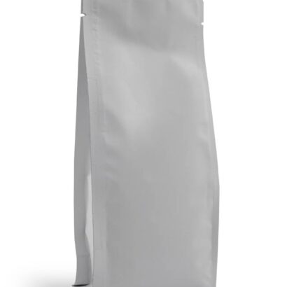 Matte White Flat Bottom With Valve But No Zip Closure